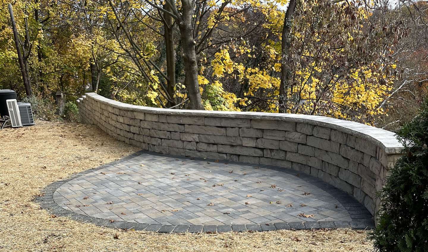 Patio and Wall in Edgewood, PA - Hardscaping Materials and Installation