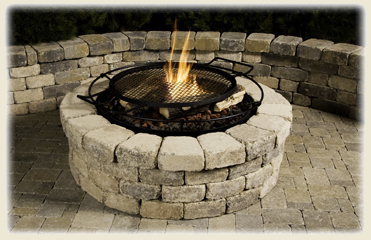 CastleRok Firepit, Stone Wall and Patio