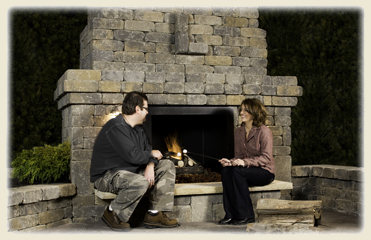 Country Stone - Custom Outdoor Fireplace and Wall